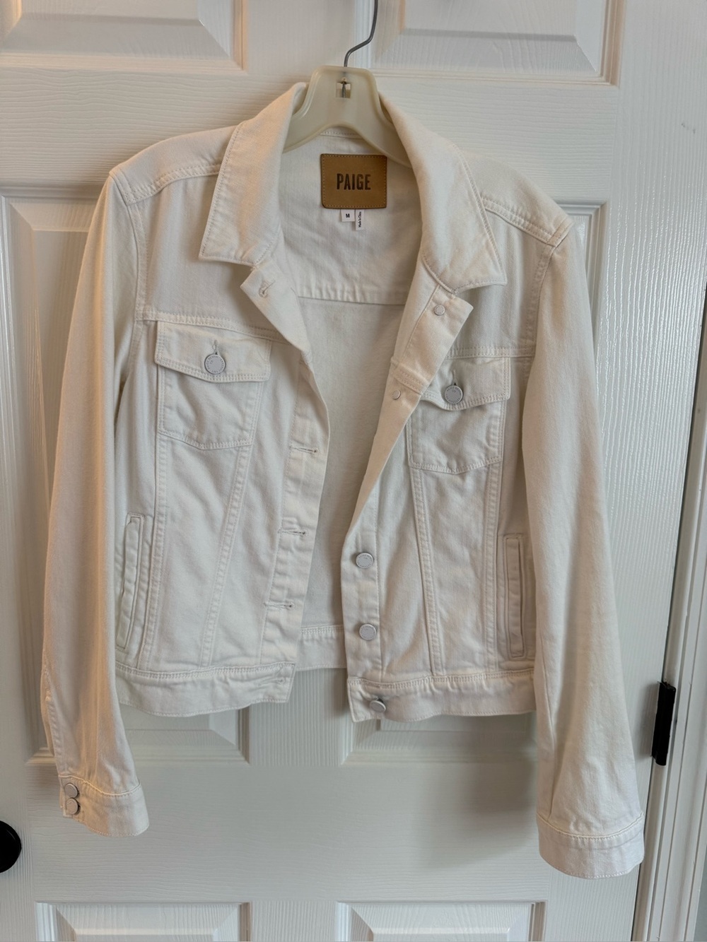 PAIGE Women's Denim Jacket with Chest Pockets M